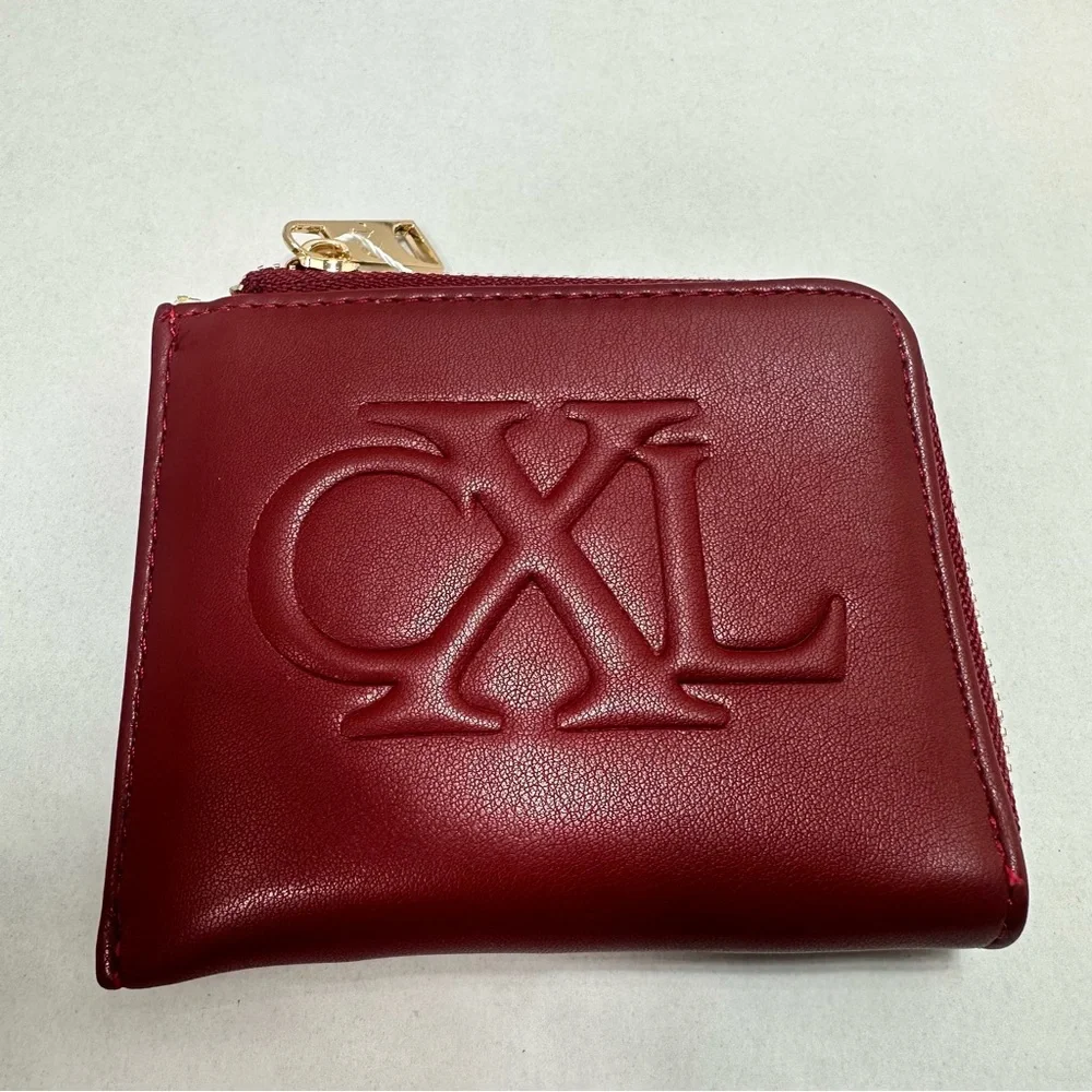 CXL by‎ Christian Lacroix Red Python Smooth Zip Around Wallet New